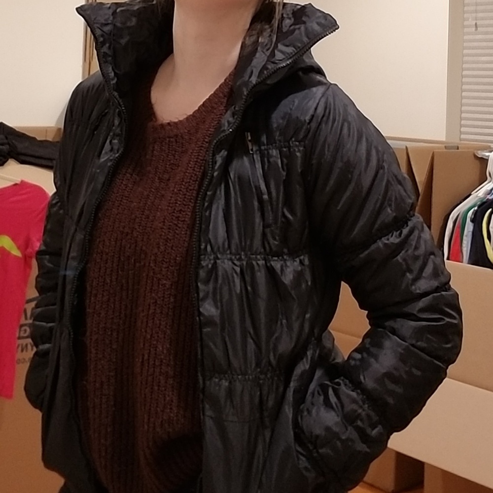 Girls black puffer coat